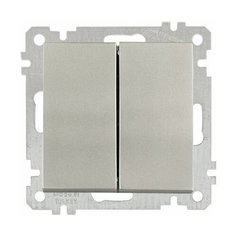 Выключатель 2-клав. (скрытый, без рамки, винт. зажим) титан, DARIA, MUTLUSAN (10 A, 250 V, IP 20) (2100 402 0283)