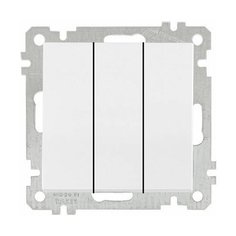Выключатель 3-клав. (скрытый, без рамки, винт. зажим) белый, DARIA, MUTLUSAN (10 A, 250 V, IP 20) (2100 409 0201)