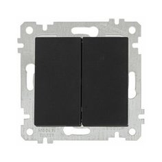Выключатель 2-клав. (скрытый, без рамки, винт. зажим) черный, RITA, MUTLUSAN (10 A, 250 V, IP 20) (2200 402 0284)