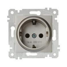 Розетка 1-ая (скрытая, без рамки, с/з) титан, RITA, MUTLUSAN (16 A, 250 V, IP 20) (2200 600 0283)