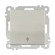 Выключатель проходной 1-клав. (скрытый, без рамки, винт. зажим) титан, DARIA, MUTLUSAN (10 A, 250 V, IP 20) (2100 403 0283)