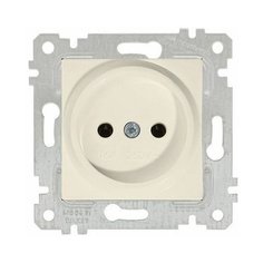 Розетка 1-ая (скрытая, без рамки, б/з) кремовая, RITA, MUTLUSAN (16 A, 250 V, IP 20) (2200 601 0202)
