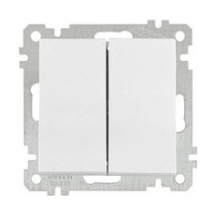 Выключатель 2-клав. (скрытый, без рамки, винт. зажим) белый, DARIA, MUTLUSAN (10 A, 250 V, IP 20) (2100 402 0201)