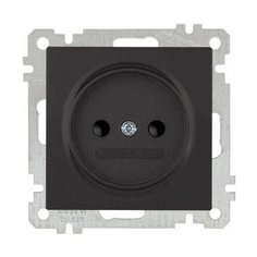 Розетка 1-ая (скрытая, без рамки, б/з, шторки) черная, DARIA, MUTLUSAN (16 A, 250 V, IP 20) (2100 606 0284)