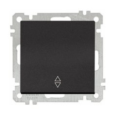 Выключатель проходной 1-клав. (скрытый, без рамки, винт. зажим) черный, DARIA, MUTLUSAN (10 A, 250 V, IP 20) (2100 403 0284)