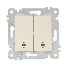 Выключатель проходной 2-клав. (скрытый, без рамки, пруж. зажим) кремовый, RITA, MUTLUSAN (10 A, 250 V, IP 20) (2200 404 0102)