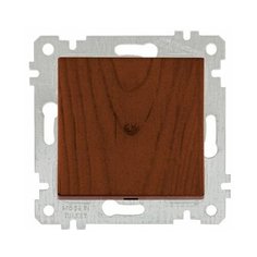 Выключатель 1-клав. двухполюсный (скрытый, без рамки, винт. зажим) орех, RITA, MUTLUSAN (10 A, 250 V, IP 20) (2200 405 0257)