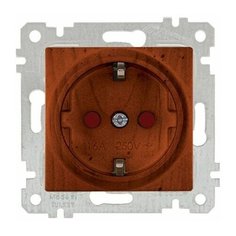Розетка 1-ая (скрытая, без рамки, с/з, шторки) вишня, RITA, MUTLUSAN (16 A, 250 V, IP 20) (2200 605 0256)