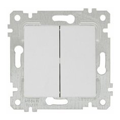 Выключатель 2-клав. (скрытый, без рамки, пруж. зажим) белый, RITA, MUTLUSAN (10 A, 250 V, IP 20) (2200 402 0101)