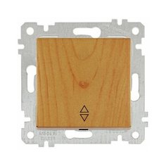 Выключатель проходной 1-клав. (скрытый, без рамки, пруж. зажим) дуб, RITA, MUTLUSAN (10 A, 250 V, IP 20) (2200 403 0158)