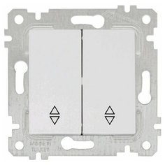 Выключатель проходной 2-клав. (скрытый, без рамки, винт. зажим) белый, RITA, MUTLUSAN (10 A, 250 V, IP 20) (2200 404 0201)