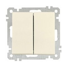 Выключатель 2-клав. (скрытый, без рамки, винт. зажим) кремовый, DARIA, MUTLUSAN (10 A, 250 V, IP 20) (2100 402 0202)