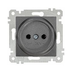 Розетка 1-ая (скрытая, без рамки, б/з) дымчатая, RITA, MUTLUSAN (16 A, 250 V, IP 20) (2200 601 0295)