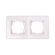 Рамка 2-местная белая, Уют, BYLECTRICA (с белой вставкой) (ЮЛИГ.735212.280-40)