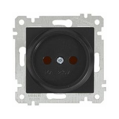 Розетка 1-ая (скрытая, без рамки, б/з, шторки) черная, RITA, MUTLUSAN (16 A, 250 V, IP 20) (2200 606 0284)