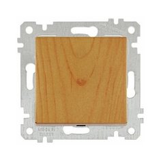 Выключатель 1-клав. двухполюсный (скрытый, без рамки, винт. зажим) дуб, RITA, MUTLUSAN (10 A, 250 V, IP 20) (2200 405 0258)