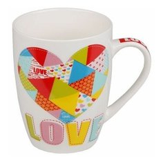 Кружка керамическая, 360 мл, Love-2, цвета, PERFECTO LINEA (30-825533)