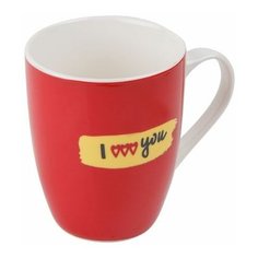 Кружка керамическая, 360 мл, I Love You, красная, PERFECTO LINEA (30-825506)