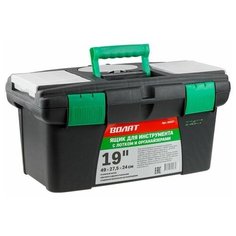 Ящик для инструмента пластмасс. 49x27,5x24 см (19") с лотком и органайз. 20237 ВОЛАТ