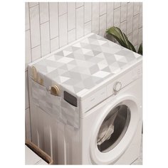 Органайзер для хранения "Мраморные треугольники" на стиральную машину, 45x120 см Ambesonne