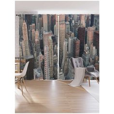Шторы под лён Ambesonne "Городские высоты", серия Oxford DeLux, 340х265 см Joy Arty
