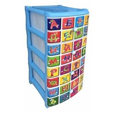 Комод elfplast №3 "Алфавит" (голубой)