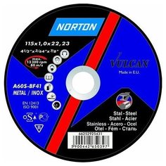 Круг отрезной 230х2.0x22.2 мм для металла Vulcan NORTON (66252925441)