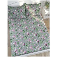 Простыня на резинке Сказка "Сирень", 120x200x26 см