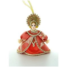 Кукла-подвеска сувенирная Потешного промысла девушка в фигурном кокошнике. Потешный промысел