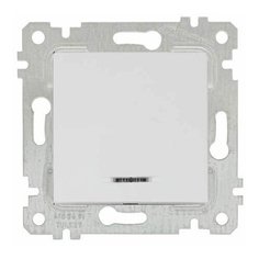 Выключатель 1-клав. (с подсветкой, скрытый, без рамки, пруж. зажим) белый, RITA, MUTLUSAN (10 A, 250 V, IP 20) (2200 415 0101)
