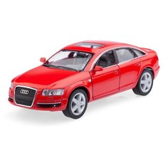 Детская игрушечная коллекционная металическая модель машинки игрушки Kinsmart "Ауди А6" (металлическая, инерционная) красный1:38