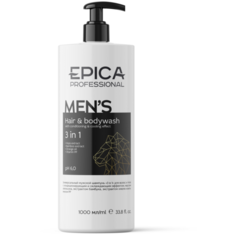 Epica MENS 3 in 1 - Мужской шампунь, кондиционер и гель для душа, 1000 мл