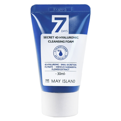 MAY ISLAND Пенка для умывания с гиалуроновой кислотой 7 Days Secret 4D Hyaluronic Cleansing Foam, 30 мл