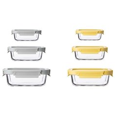 Набор Smart Solutions из 6 контейнеров для еды желтый/светло-бежевый ID301RC