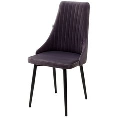 Стул Руссо Catalana (2 штуки) / Серый, велюр, черный металлический каркас / стул М-Сити для кухни, для гостиной / #C8 / M-City