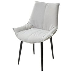 Стул Осло Vivaldi (2 штуки) / Светло-серый, велюр, черный металлический каркас / стул М-Сити для кухни, для гостиной / #V06 / M-City