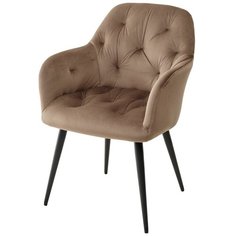 Стул ARABIS LIGHT COFFEE / Бежевый, велюр, черный металлический каркас / М-Сити для кухни, для гостиной / М-City