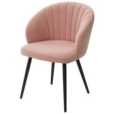 Стул Зефир Teddy (2 штуки) / Розовый, велюр, черный металлический каркас / стул М-Сити для кухни, для гостиной / 026 / M-City