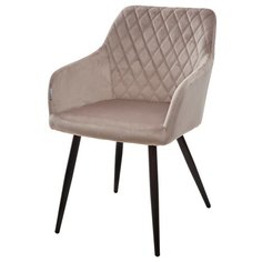 Стул BRANDY (1 шт.) / Серый, велюр, черный металлический каркас / М-Сити для кухни, для гостиной / G062-14 / M-City