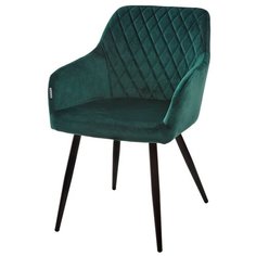 Стул BRANDY (1 шт.) / Зеленый, велюр, черный металлический каркас / М-Сити для кухни, для гостиной / G062-18 / M-City