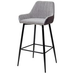 Барный стул PUNCH ( 2 штуки) / антрацитовый меланж, ткань, черный металлический каркас / стул М-Сити для кухни, для гостиной, для бара / FC-09/ MF-03 / М-City