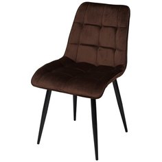 Стул CHIC (4 штуки) / Шоколадный, велюр, черный металлический каркас / М-Сити для кухни, для гостиной / G062-10 / M-City