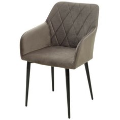 Стул BRANDY-X (1 шт.) / Графит, велюр, черный металлический каркас / М-Сити для кухни, для гостиной / #14 / M-City