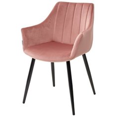 Стул BELINDA PINK (2 штуки) / Розовый, велюр, черный металлический каркас / М-Сити для кухни, для гостиной / BLUVEL-52 / M-City