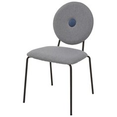 Стул BAROQUE (2 штуки) / Cветло-серый, ткань, черный металлический каркас / М-Сити для кухни, для гостиной / M-City