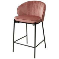 Полубарный стул WENDY PINK ( 2 штуки) / Бежевый, велюр, черный металлический каркас / стул М-Сити для кухни, для гостиной / BLUVEL-52 / М-City