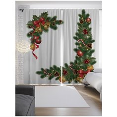 Портьеры JoyArty Елочные украшения на ленте 265 см (p-20312)