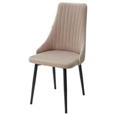 Стул Руссо Catalana (2 штуки) / Латте, велюр, черный металлический каркас / стул М-Сити для кухни, для гостиной / #C4 / M-City