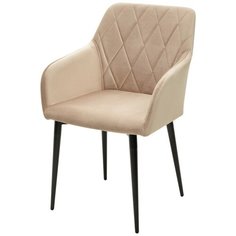 Стул BRANDY-X (4 штуки) / бежевый, велюр, черный металлический каркас / стул М-Сити для кухни, для гостиной / #5 / М-City