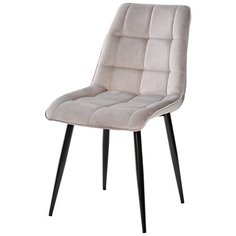 Стул CHIC (1 шт.) / Светлый кварц, велюр, черный металлический каркас / М-Сити для кухни, для гостиной / G108-10 / M-City